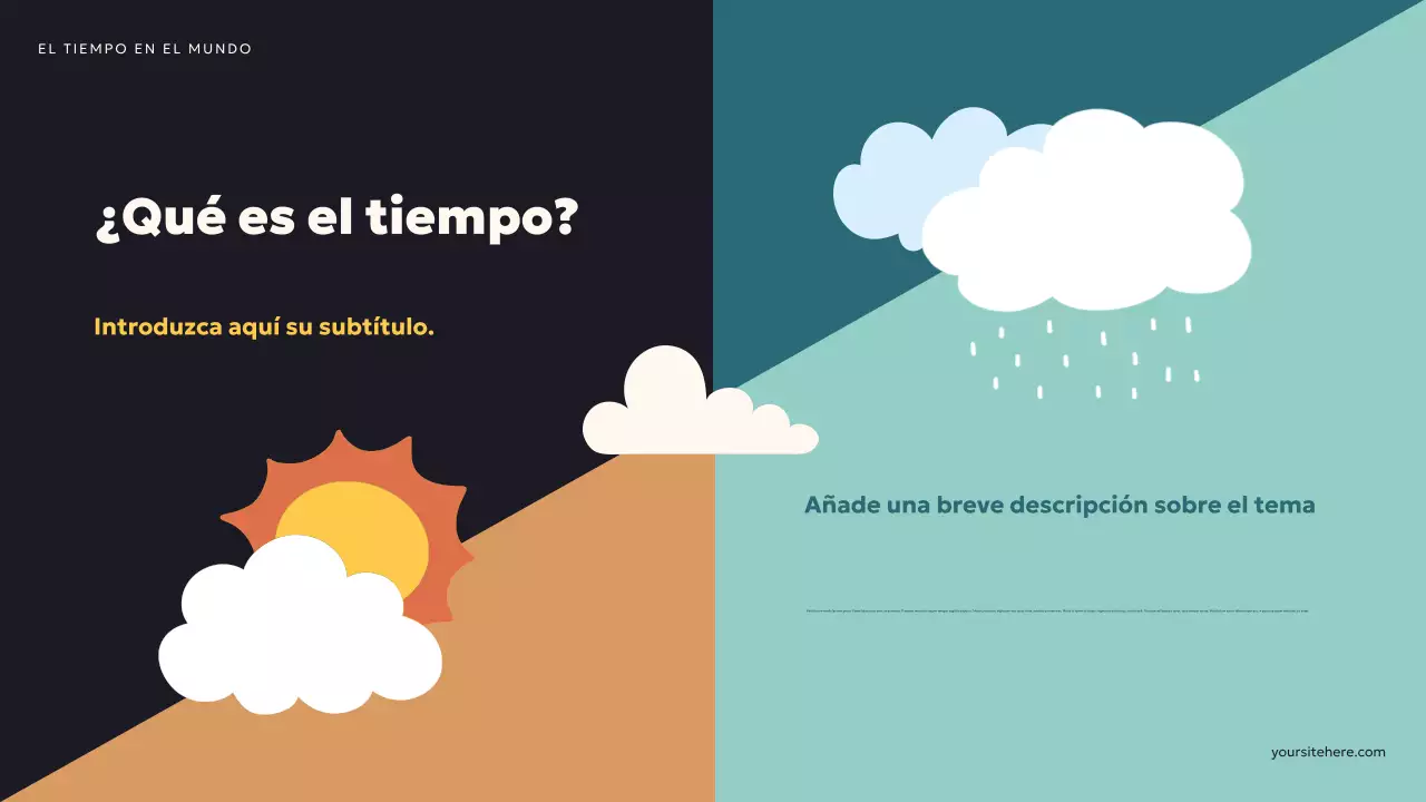 Presentación del clima moderno en verde azulado