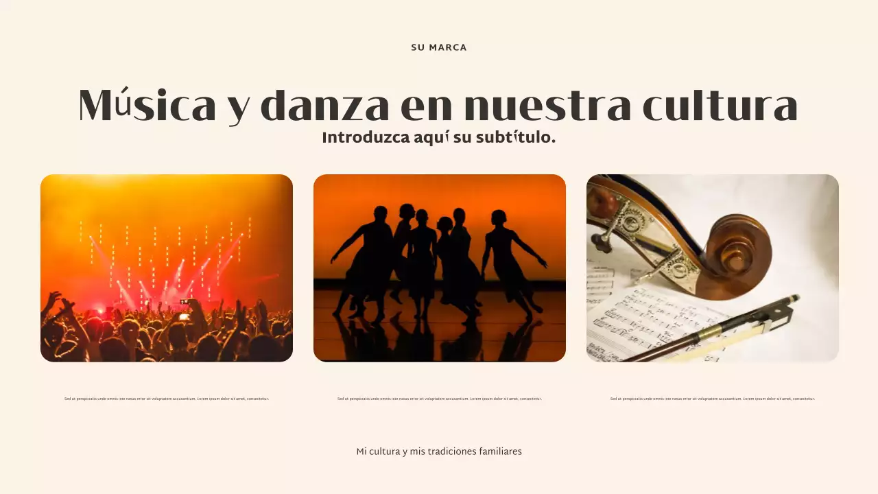 Presentación de la cultura elegante beige