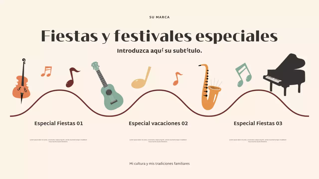 Presentación de la cultura elegante beige