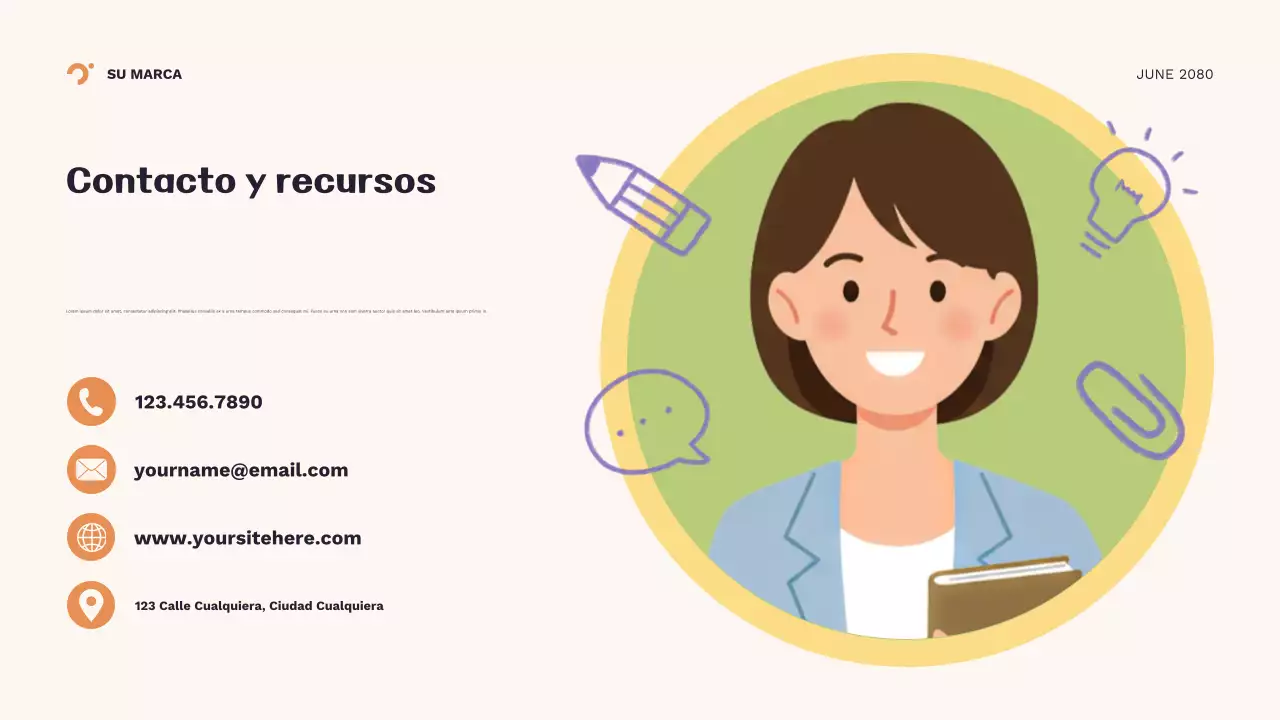 Presentación geométrica naranja del nuevo año escolar