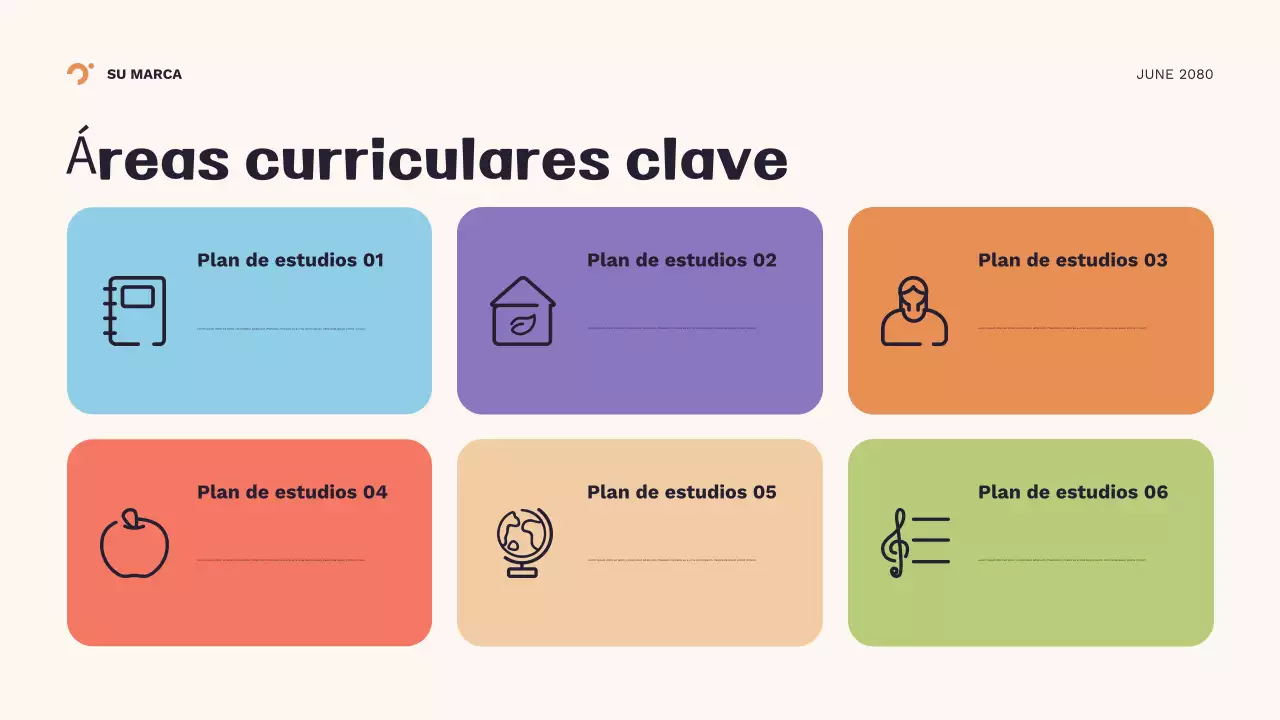 Presentación geométrica naranja del nuevo año escolar