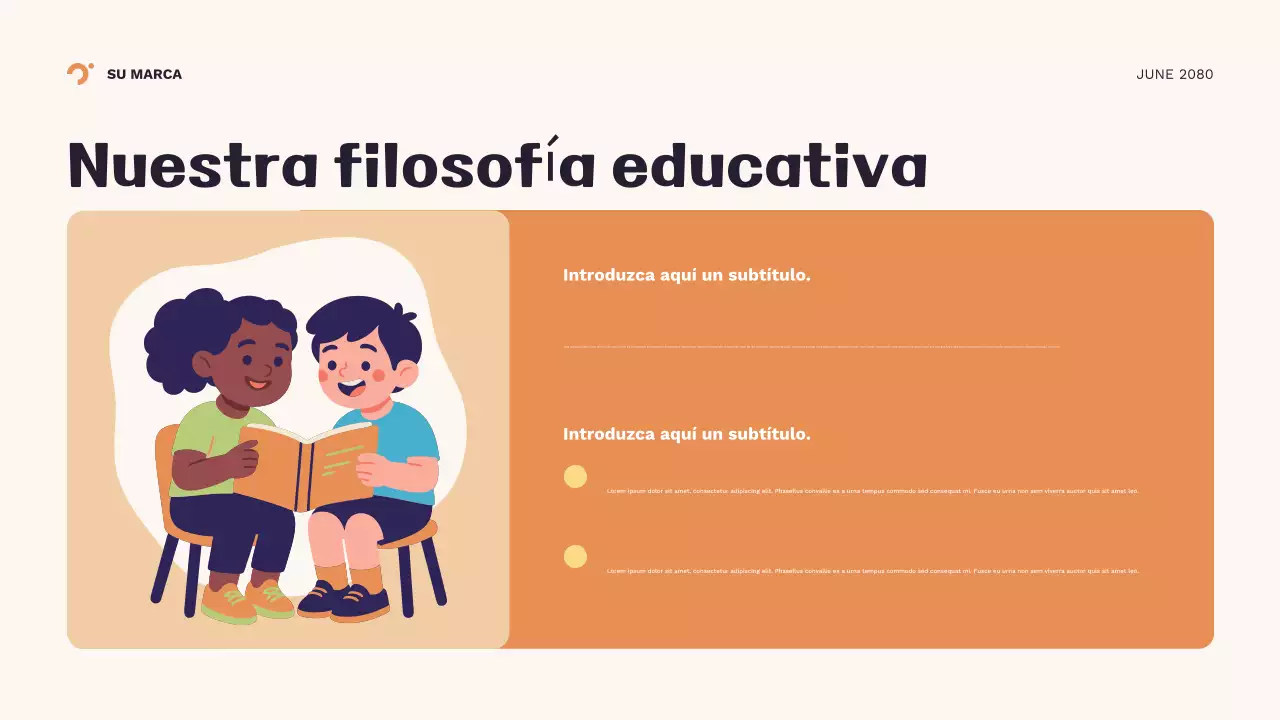 Presentación geométrica naranja del nuevo año escolar