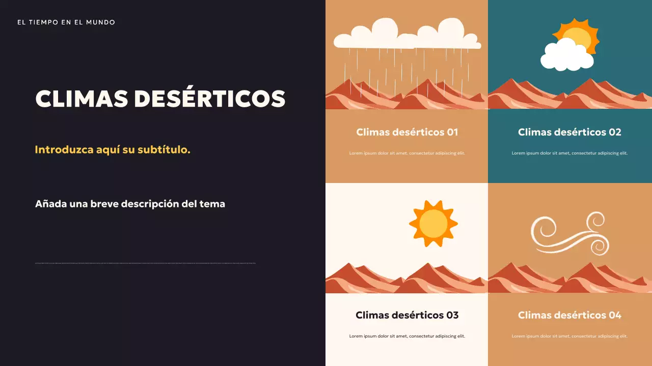 Presentación del clima moderno en verde azulado