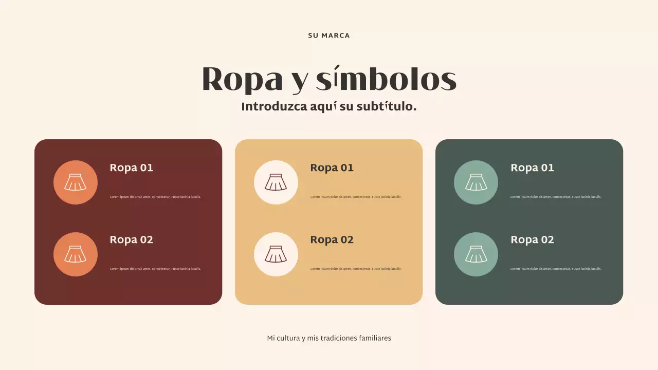 Presentación de la cultura elegante beige