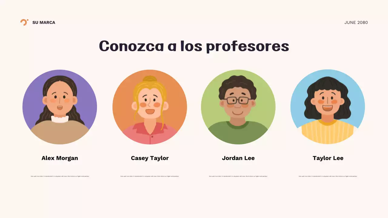 Presentación geométrica naranja del nuevo año escolar