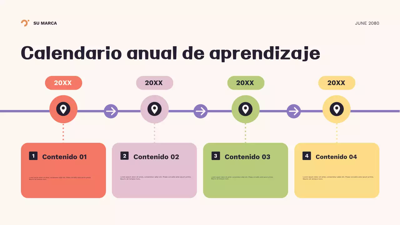 Presentación geométrica naranja del nuevo año escolar