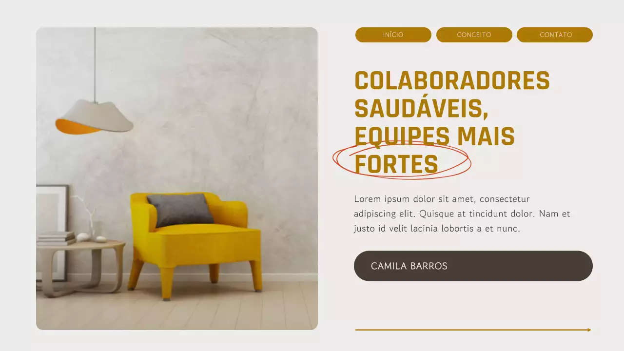 Apresentação de Layout de Equipe Moderna Amarela