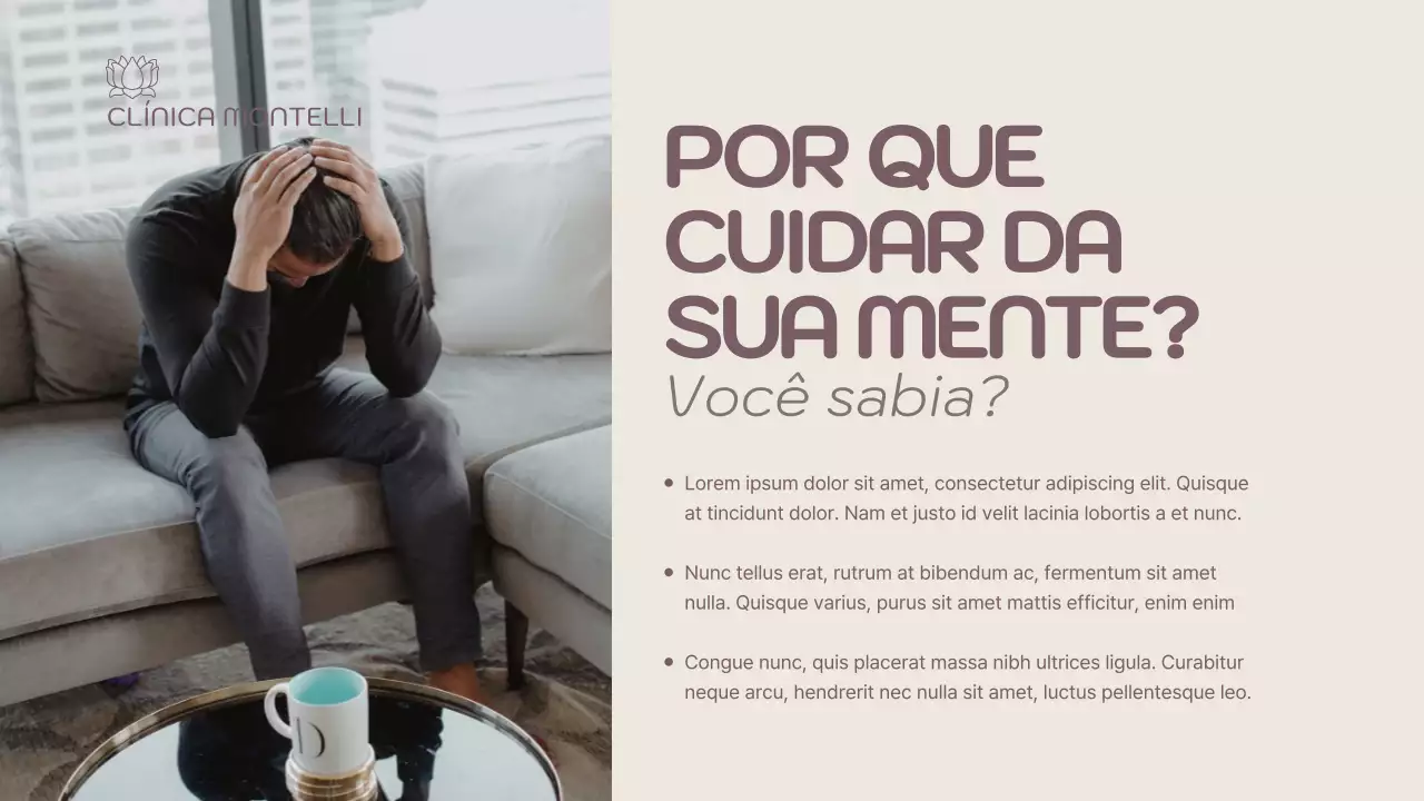 Apresentação de anúncio de saúde mental mínima bege