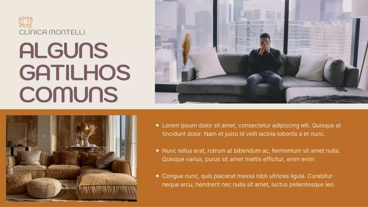 Apresentação de anúncio de saúde mental mínima bege