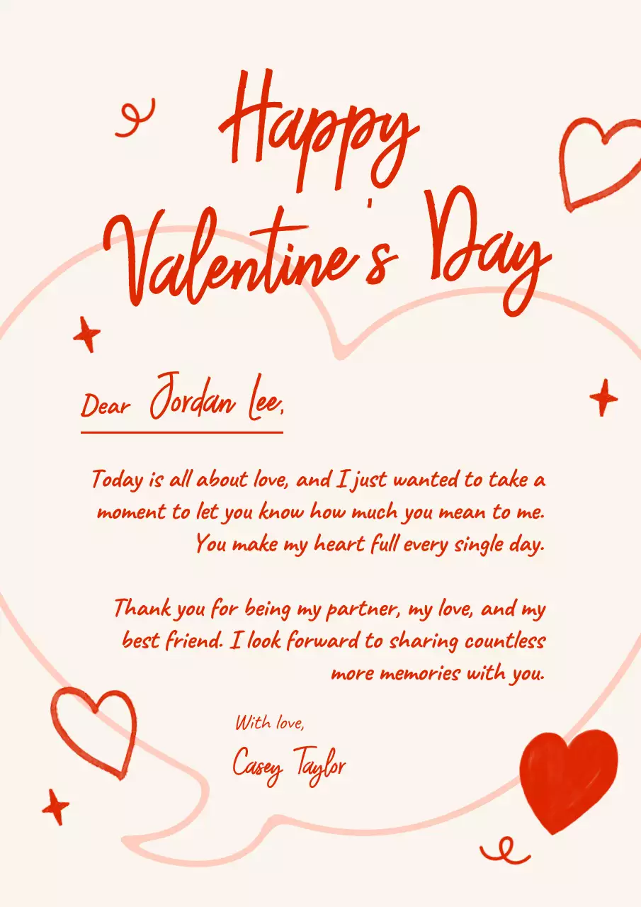 Red Simple Valentines Greeting Card Poster