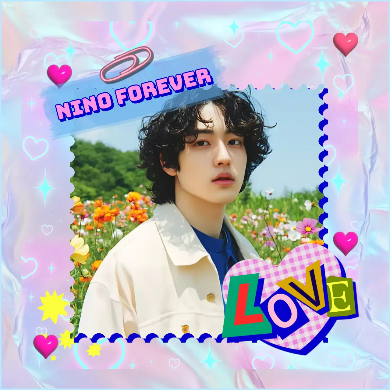 カラフル キュート ポートレート ポスター 推し活