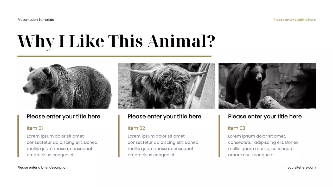 Brown Rustic Favorite Animal Presentation