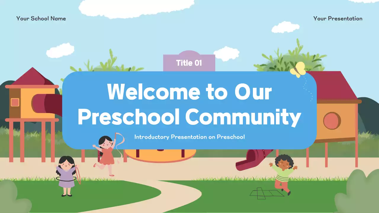 Blue Playful Preschool Introduction Presentation