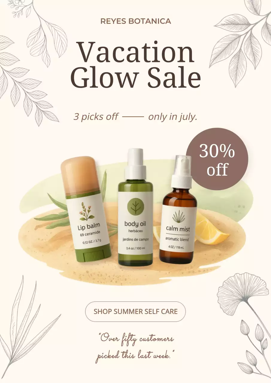 Beige Botanical Skincare Promotion