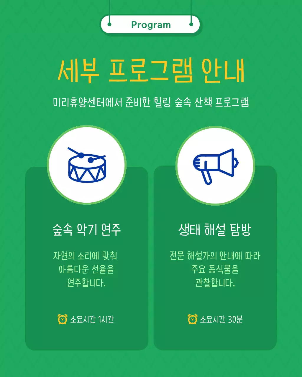 초록과 파랑의 트렌드한 산책 모집 안내서
