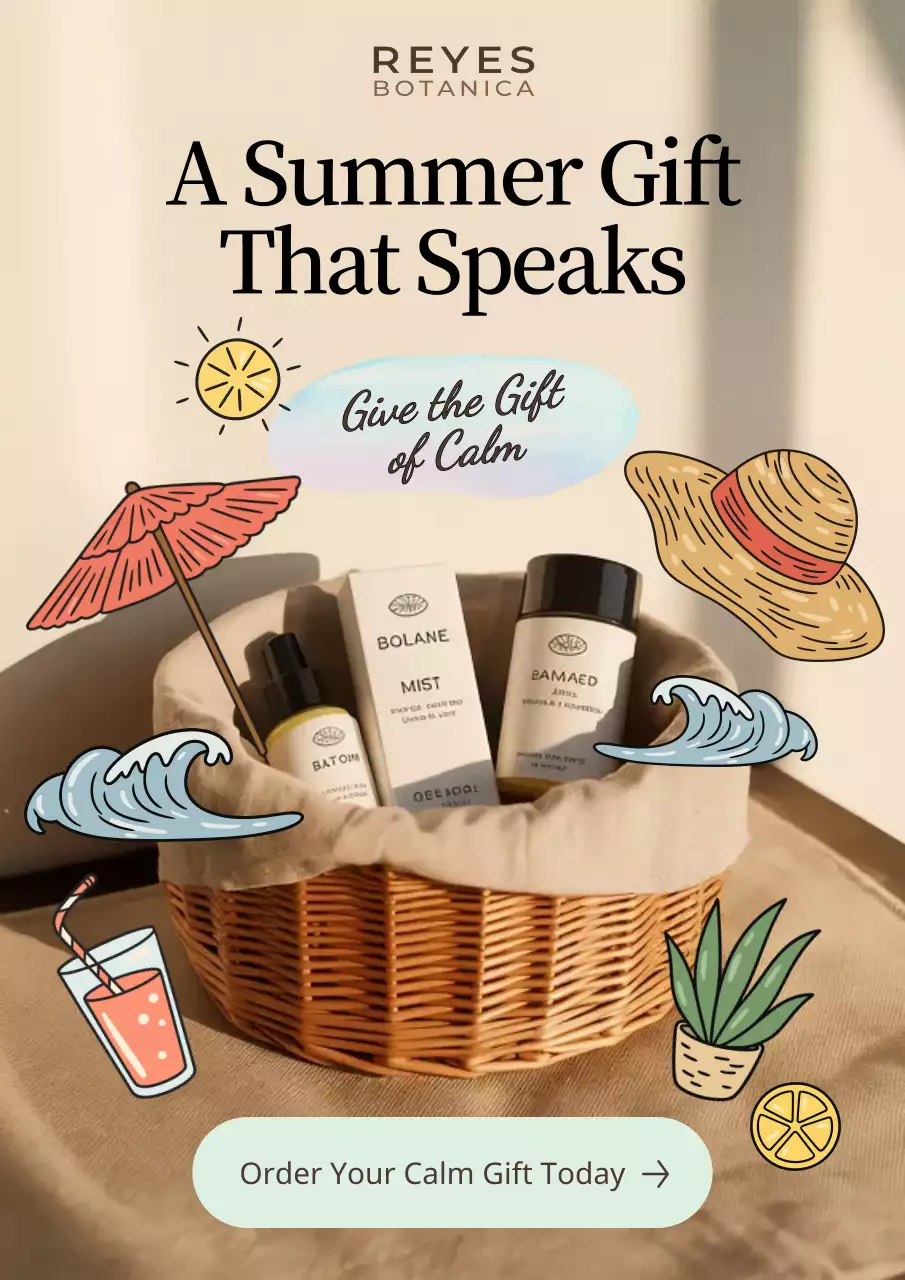 Beige Vacation Skincare Promotion