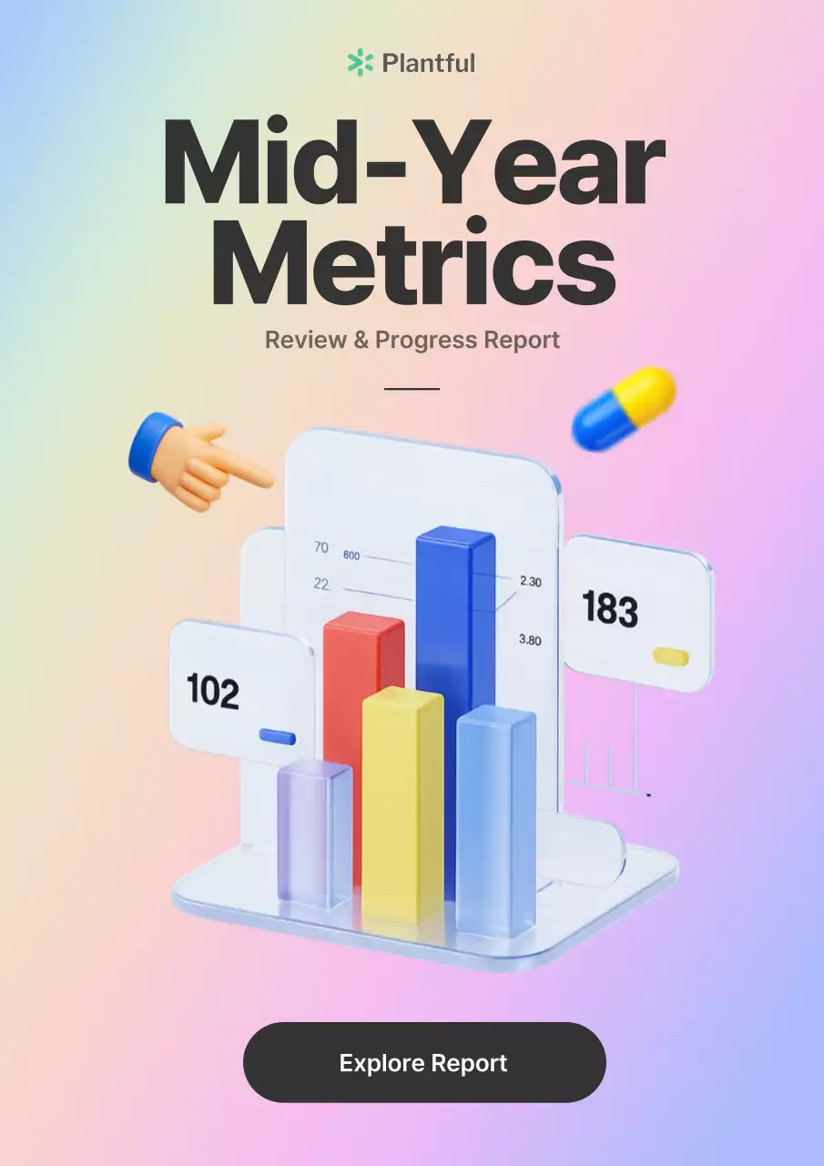 Rainbow 3D Style Metrics Report Poster