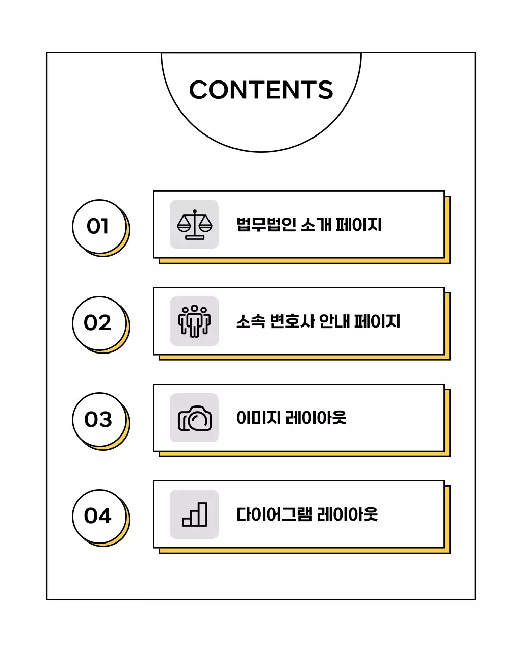 노랑과 검정의 심플한 비즈니스 소개서