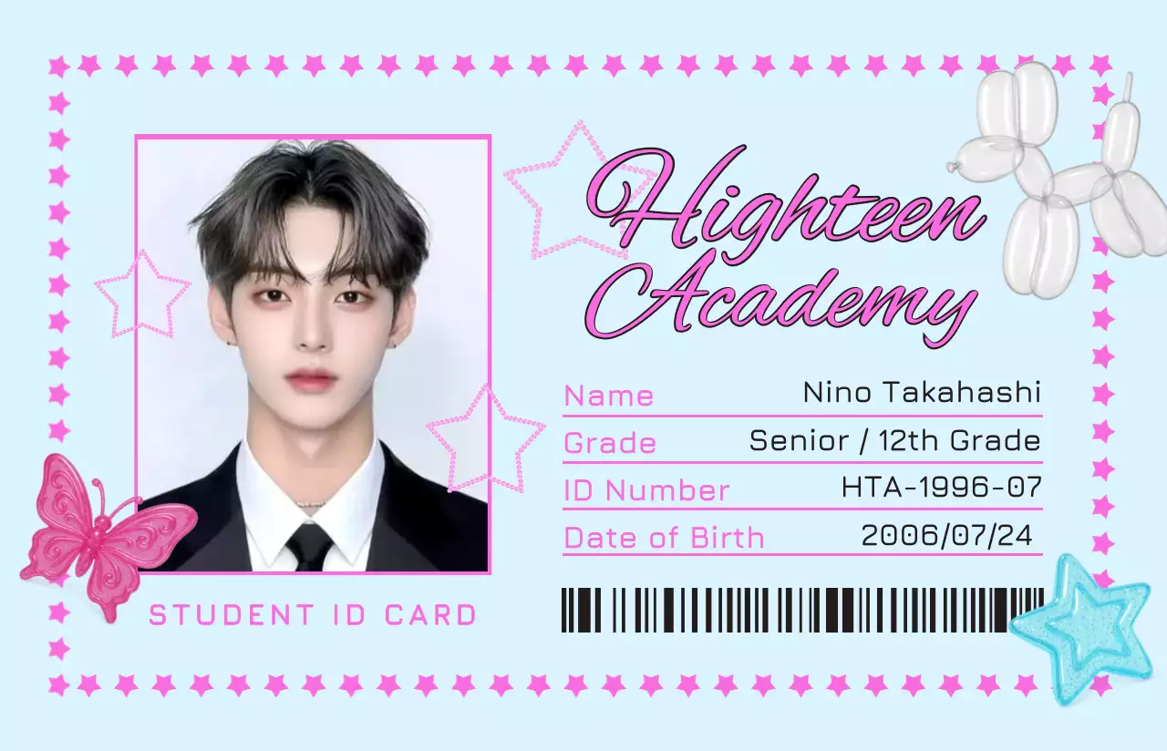 水色 かわいい 学生証 名刺 推し活