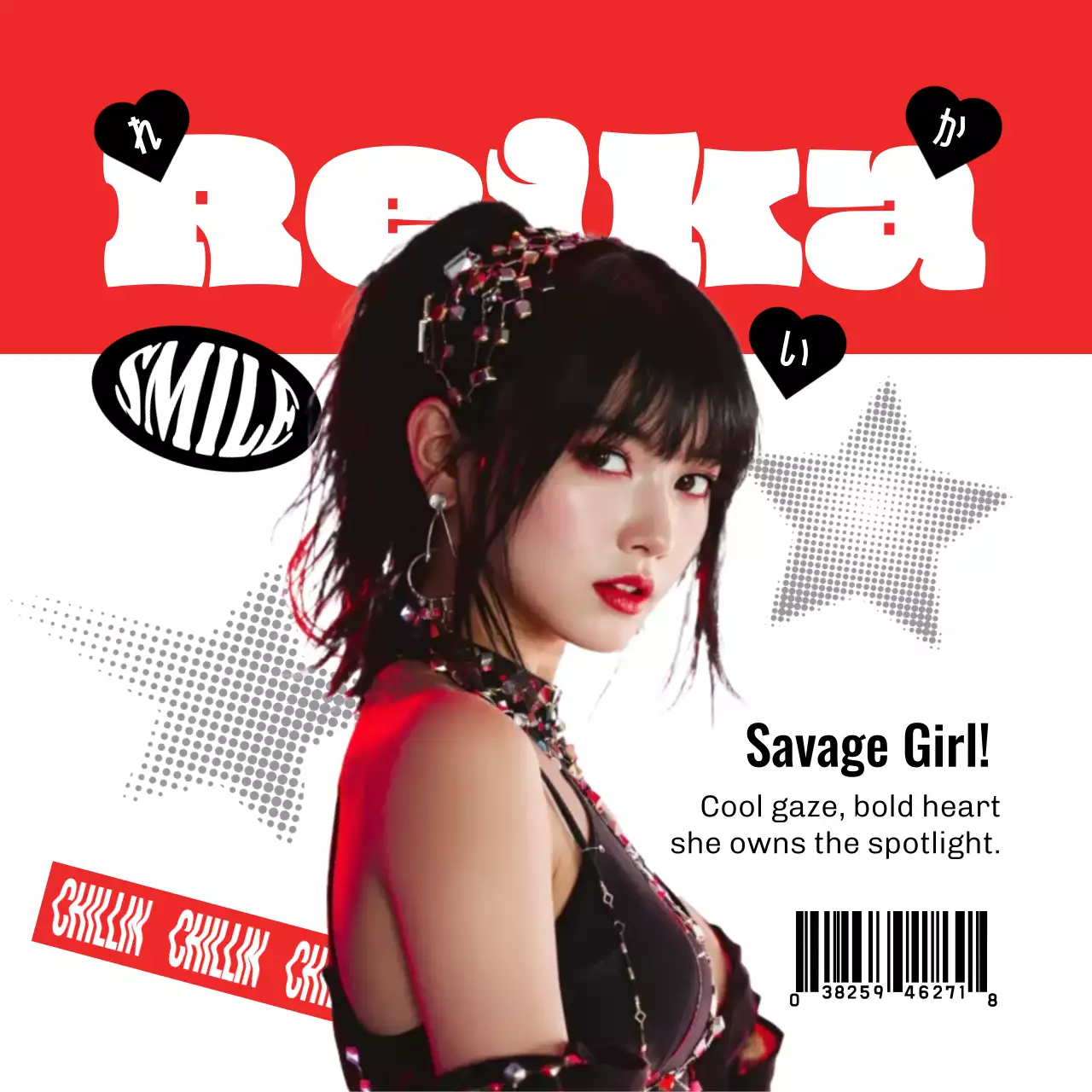 赤 オシャレ ファッション ポスター 推し活