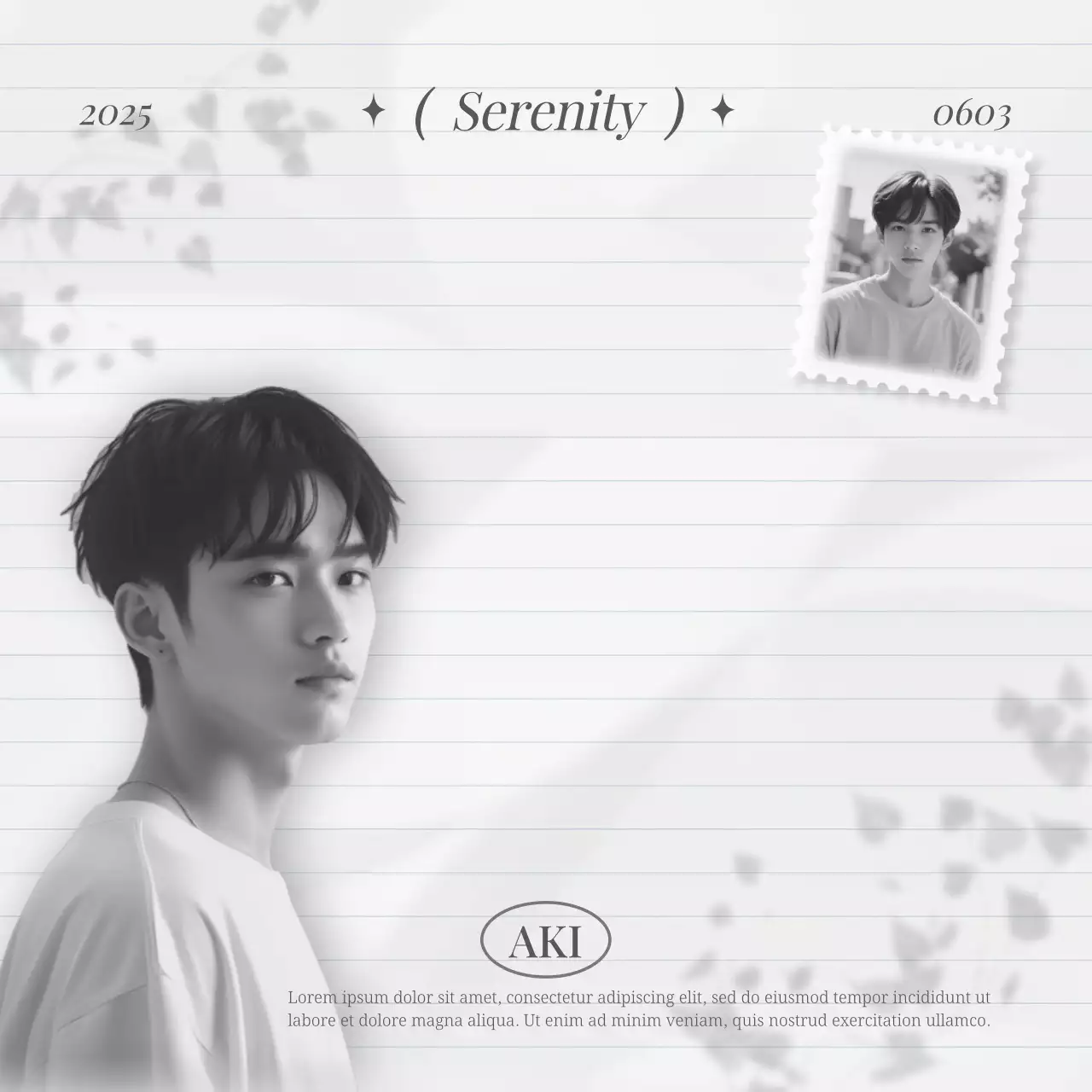 白黒 シンプル ポートレート ポスター 推し活