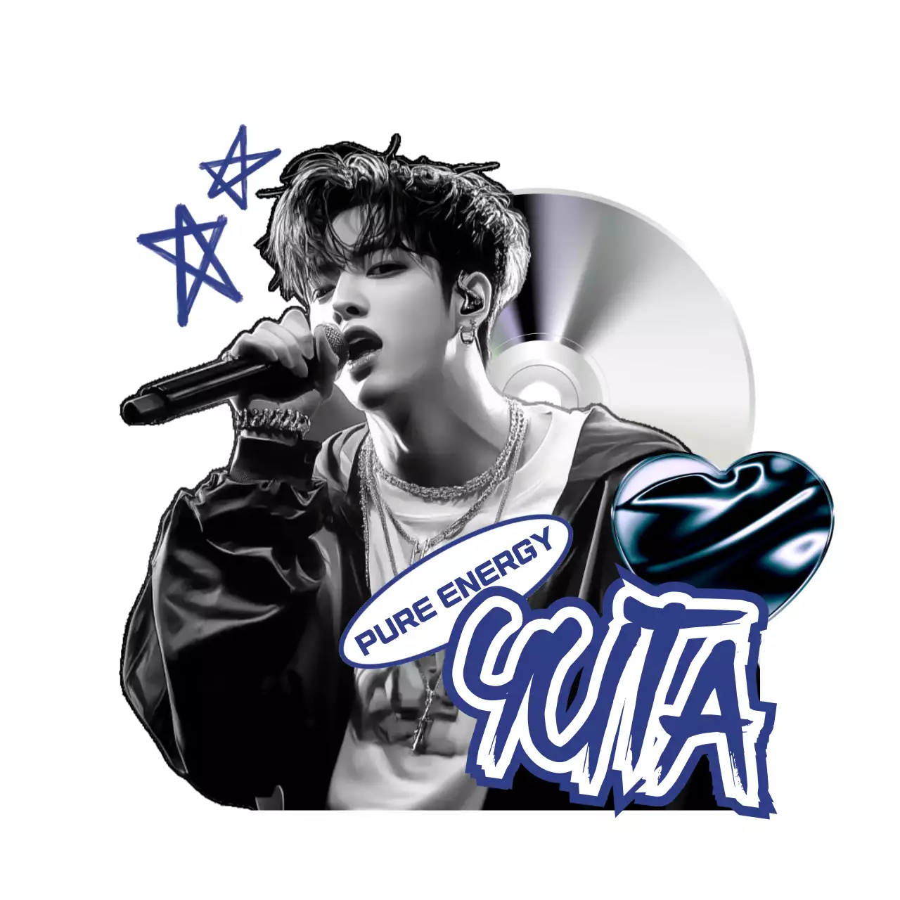 白黒 モダン 音楽 ポスター 推し活