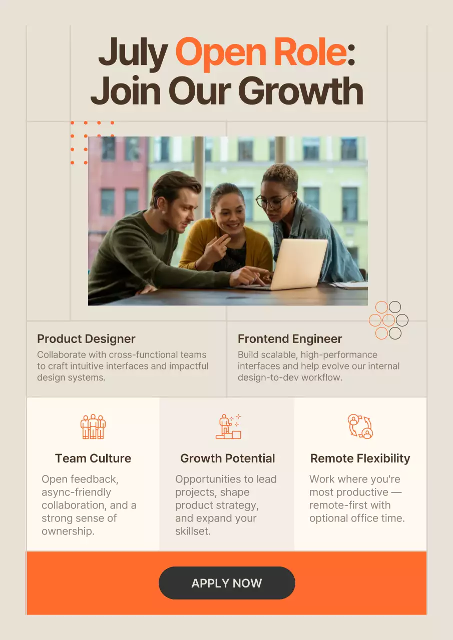 Orange Modern Job Recruitment Poster