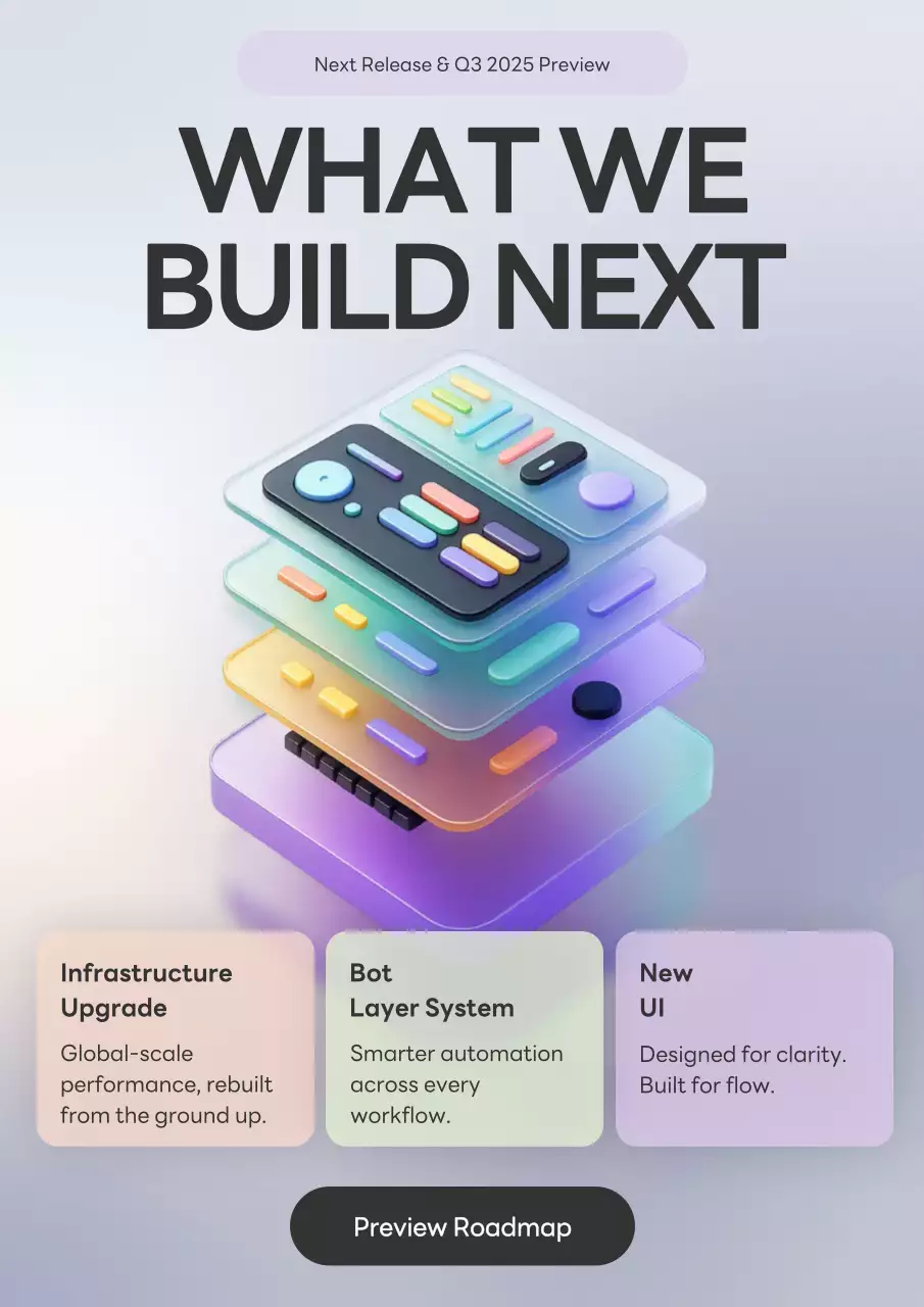 Glassmorphism UI Tech Announcement Poster