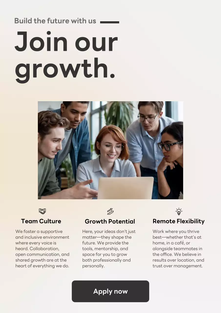 Beige Modern Team Recruitment Poster