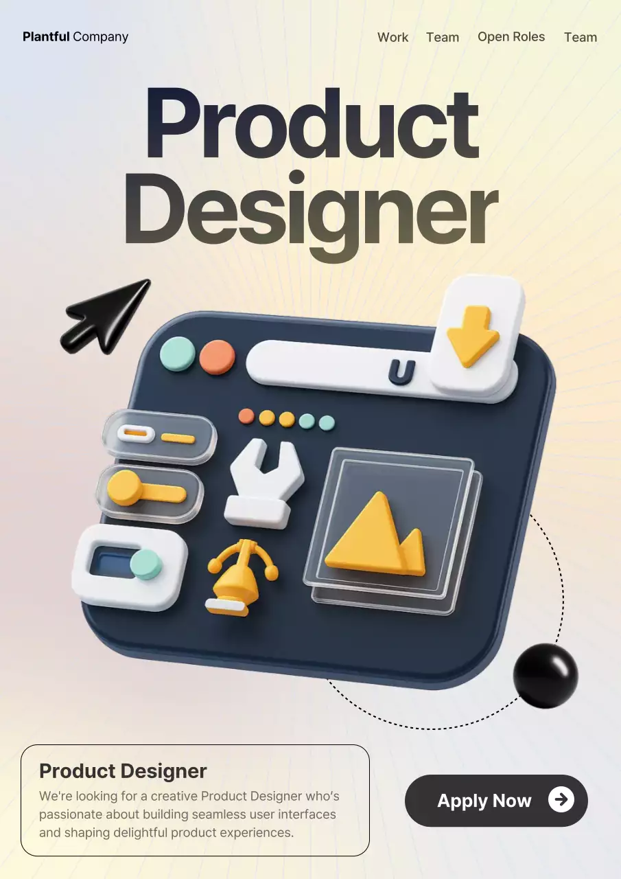 3D Style Designer Recruitment Poster