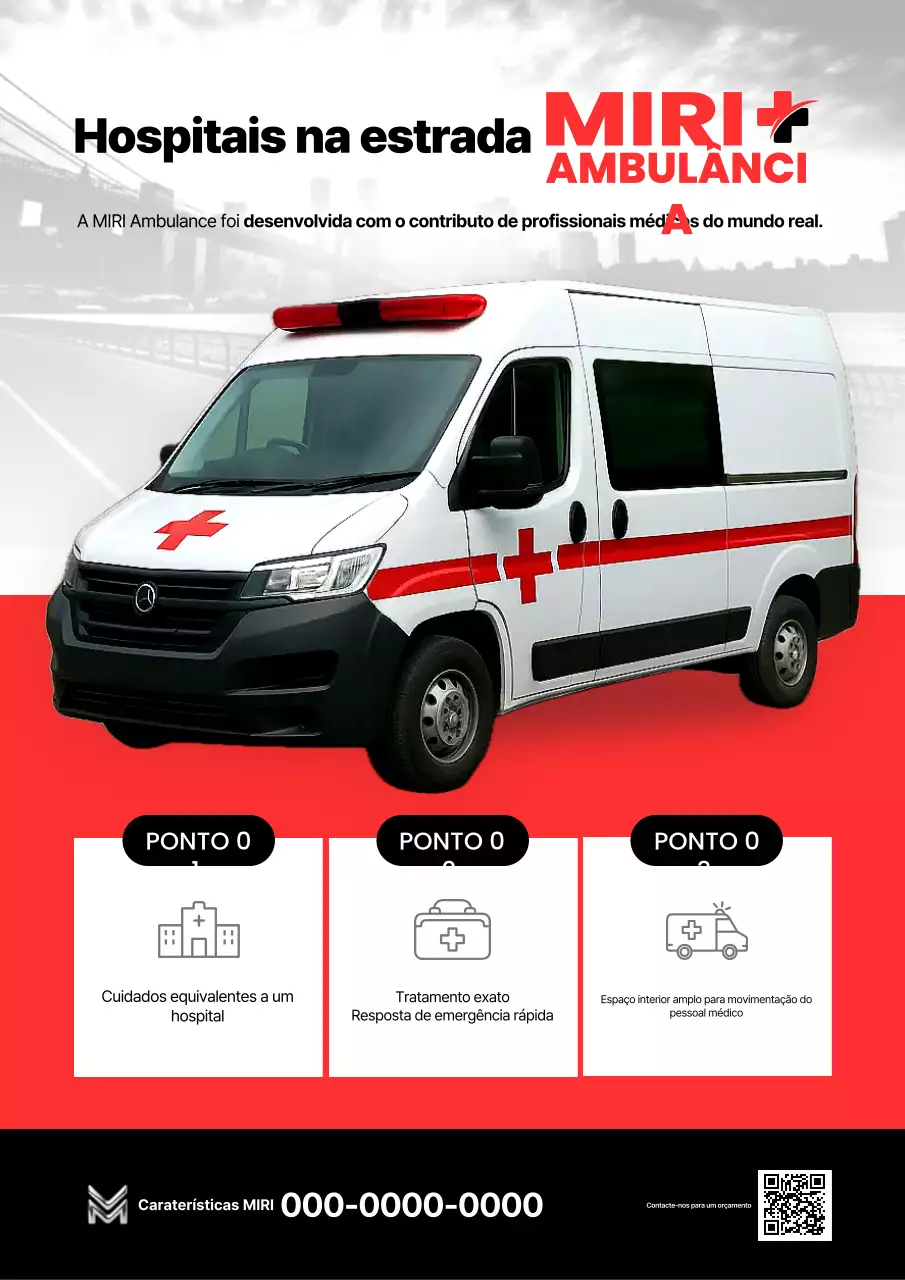 Promoção de Veículo Médico Moderno Vermelho