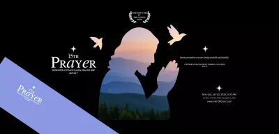 Church prayer meeting promotion with Jesus silhouette with photo