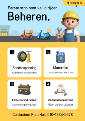 Gele eenvoudige fietsvoertuigonderhoudsgids