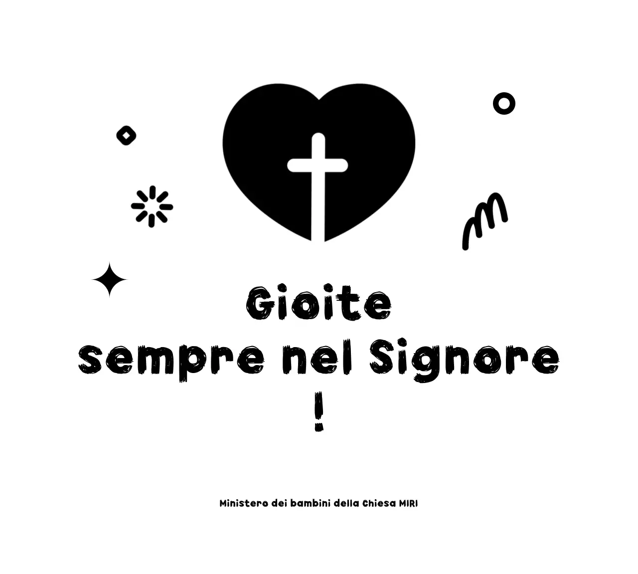 Semplice promozione della chiesa con una simpatica croce a forma di cuore