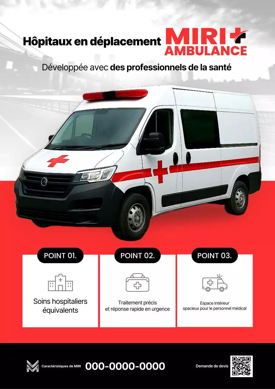 Promotion du véhicule médical moderne rouge