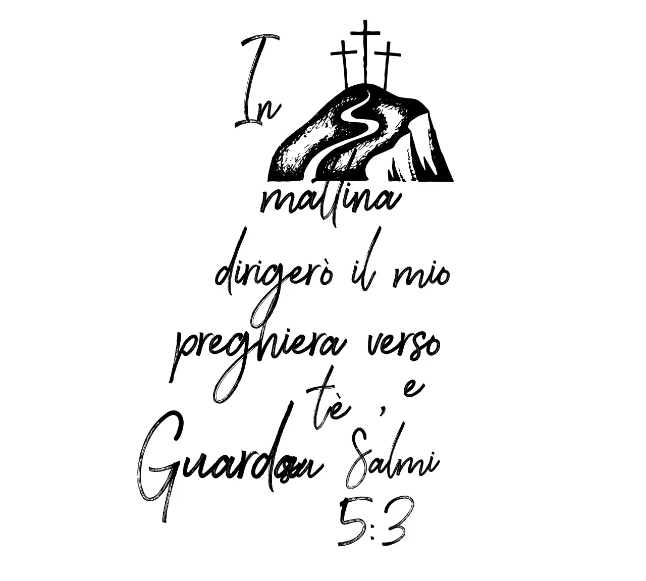 Versetti biblici semplici della Chiesa con la collina del Golgota