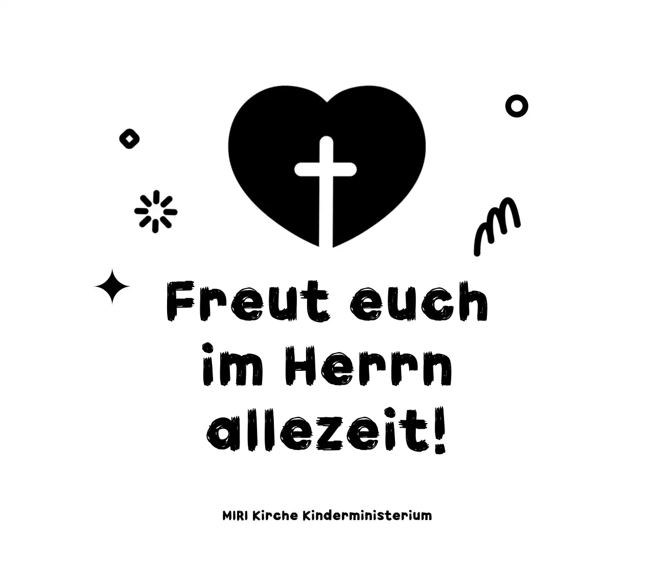 Einfache Kirchenwerbung mit süßem Herzkreuz