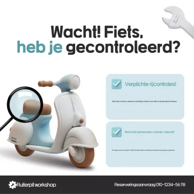 Hemelsblauwe eenvoudige fietsonderhoudsgids