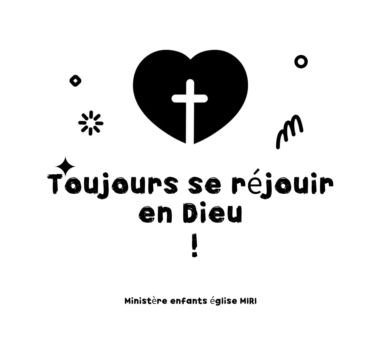 Promotion d'église simple avec une jolie croix en forme de cœur