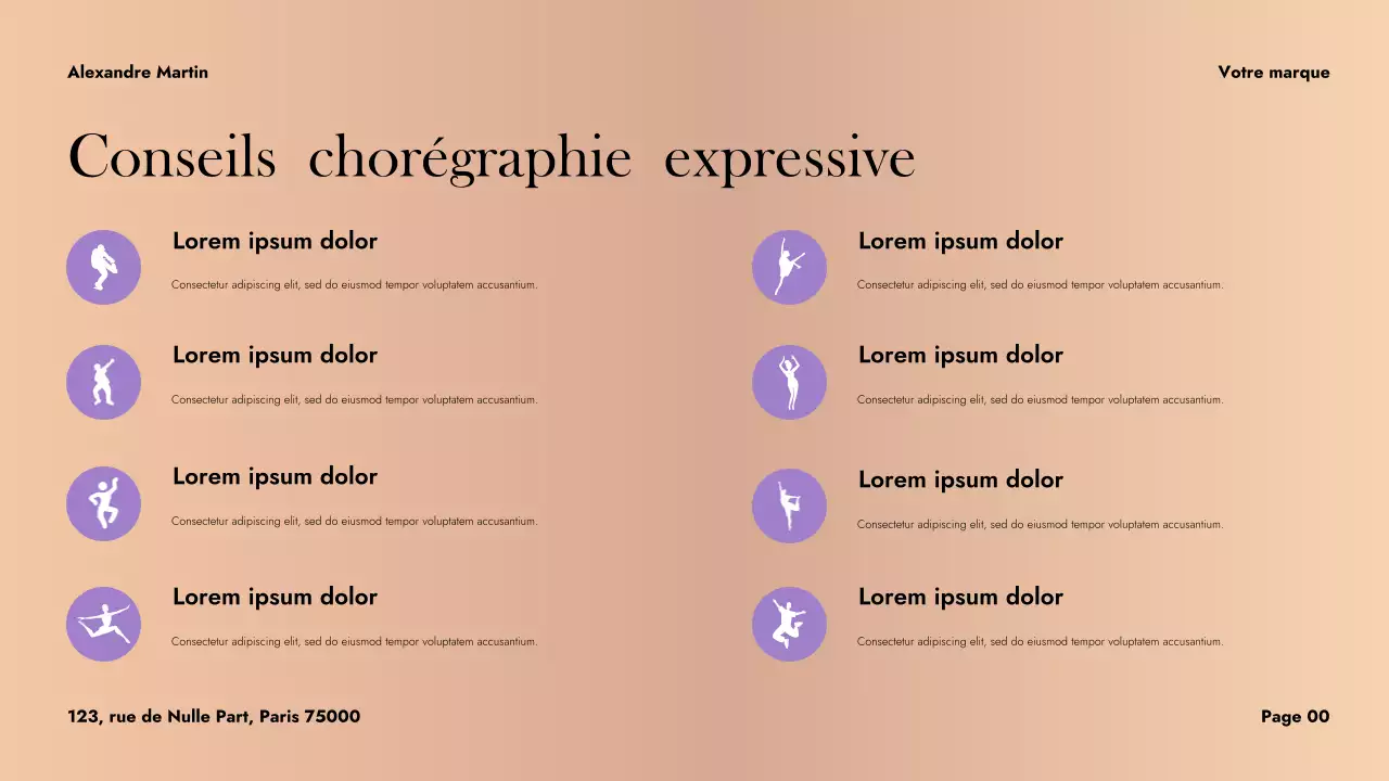 Présentation de danse abstraite violette