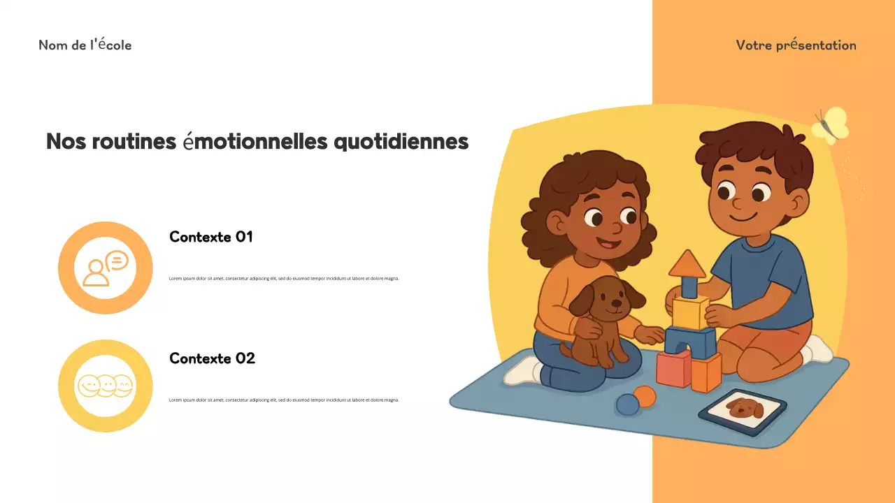 Présentation de l'école maternelle ludique bleue