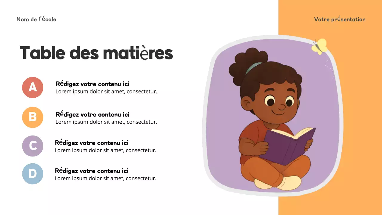 Présentation de l'école maternelle ludique bleue