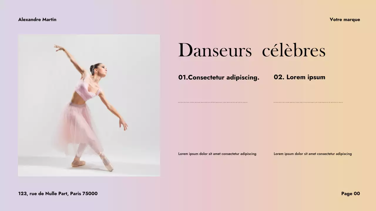 Présentation de danse abstraite violette