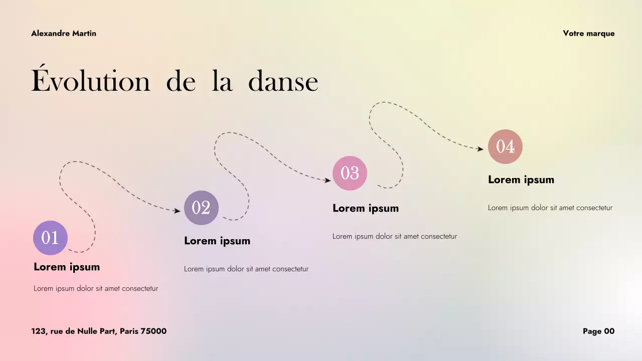 Présentation de danse abstraite violette