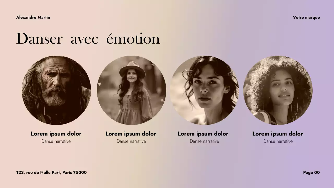 Présentation de danse abstraite violette