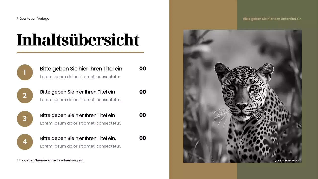 Braune rustikale Tierpräsentation