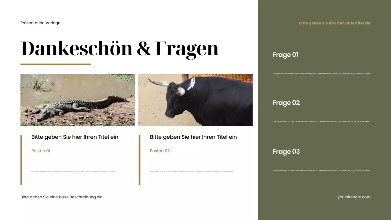 Braune rustikale Tierpräsentation