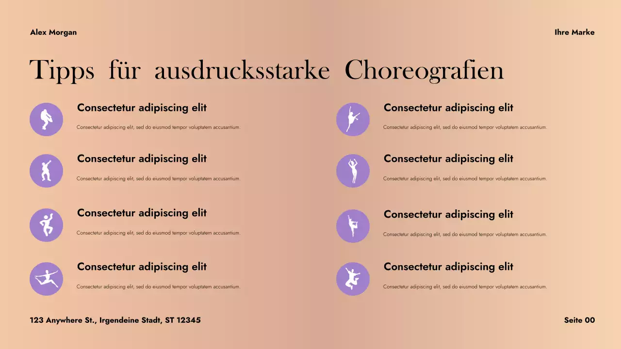 Lila abstrakter Tanz Präsentation