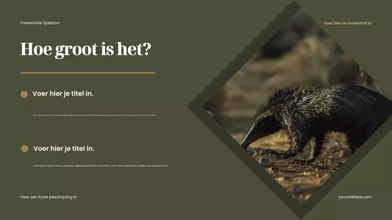 Bruine rustieke dierenpresentatie