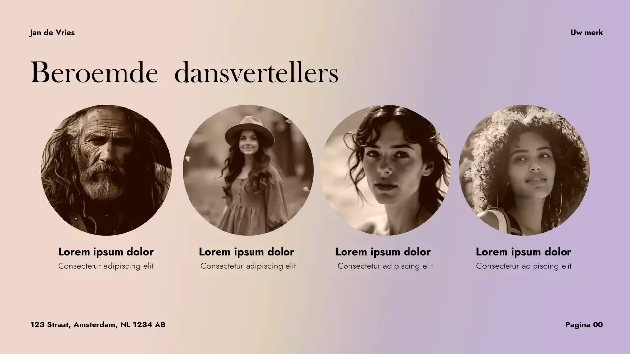 Paarse abstracte danspresentatie